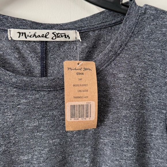 Michael Stars O/S  Grey Brooklyn jersey long sleeve shirt One Size - Picture 3 of 9